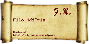 Filo Mária névjegykártya